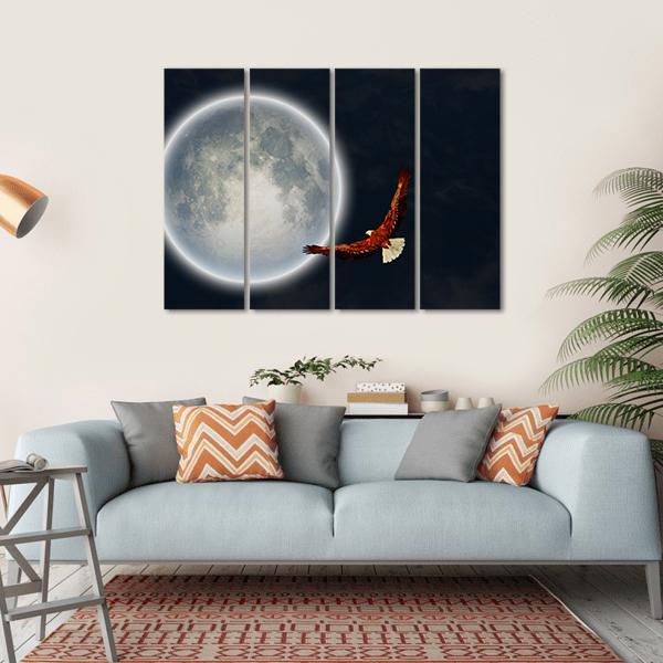 Flying Eagle Canvas Wall Art-1 Piece-Gallery Wrap-36" x 24"-Tiaracle