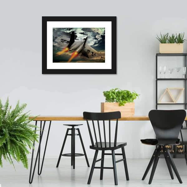 Flying Fighter Jet Canvas Wall Art-5 Horizontal-Gallery Wrap-22" x 12"-Tiaracle