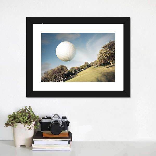 Flying Golf Ball Canvas Wall Art-1 Piece-Framed Print-20&quot; x 16&quot;-Tiaracle