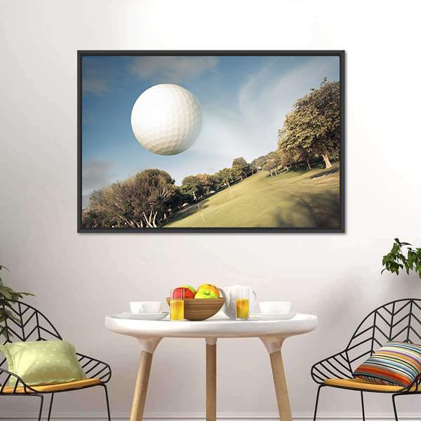Flying Golf Ball Canvas Wall Art-3 Horizontal-Gallery Wrap-25&quot; x 16&quot;-Tiaracle