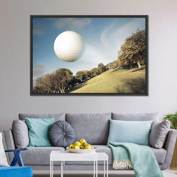 Flying Golf Ball Canvas Wall Art-5 Horizontal-Gallery Wrap-22" x 12"-Tiaracle