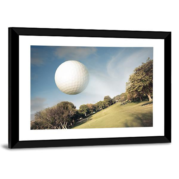 Flying Golf Ball Canvas Wall Art-5 Horizontal-Gallery Wrap-22&quot; x 12&quot;-Tiaracle