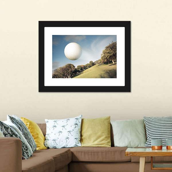 Flying Golf Ball Canvas Wall Art-3 Horizontal-Gallery Wrap-25&quot; x 16&quot;-Tiaracle