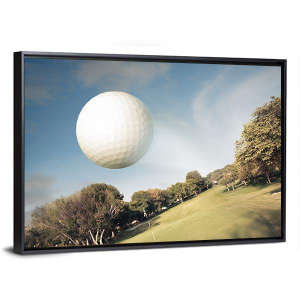 Flying Golf Ball Canvas Wall Art-5 Horizontal-Gallery Wrap-22&quot; x 12&quot;-Tiaracle