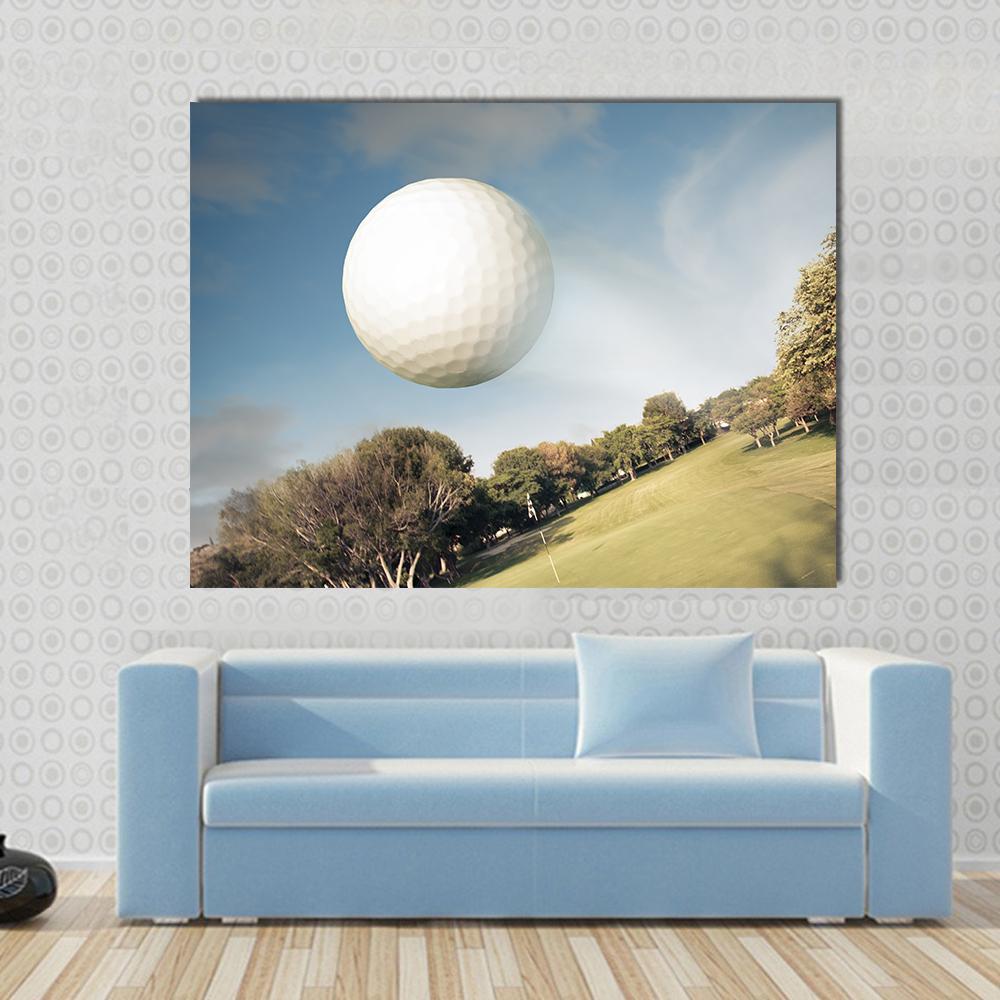 Flying Golf Ball Canvas Wall Art-1 Piece-Gallery Wrap-48&quot; x 32&quot;-Tiaracle