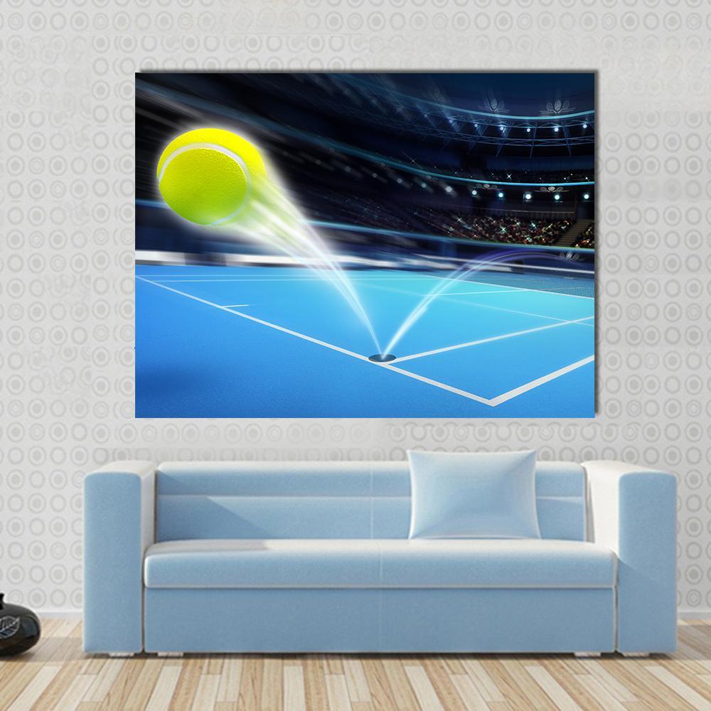 Flying Tennis Ball Canvas Wall Art-5 Horizontal-Gallery Wrap-22" x 12"-Tiaracle