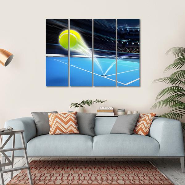 Flying Tennis Ball Canvas Wall Art-4 Horizontal-Gallery Wrap-34&quot; x 24&quot;-Tiaracle