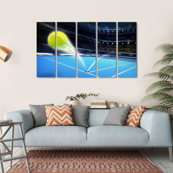 Flying Tennis Ball Canvas Wall Art-5 Horizontal-Gallery Wrap-22" x 12"-Tiaracle