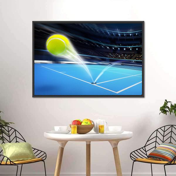 Flying Tennis Ball Canvas Wall Art-5 Horizontal-Gallery Wrap-22&quot; x 12&quot;-Tiaracle