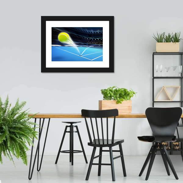 Flying Tennis Ball Canvas Wall Art-5 Horizontal-Gallery Wrap-22" x 12"-Tiaracle