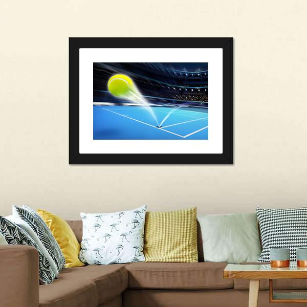 Flying Tennis Ball Canvas Wall Art-5 Horizontal-Gallery Wrap-22" x 12"-Tiaracle