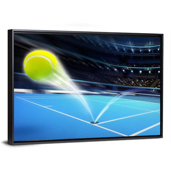 Flying Tennis Ball Canvas Wall Art-5 Horizontal-Gallery Wrap-22&quot; x 12&quot;-Tiaracle