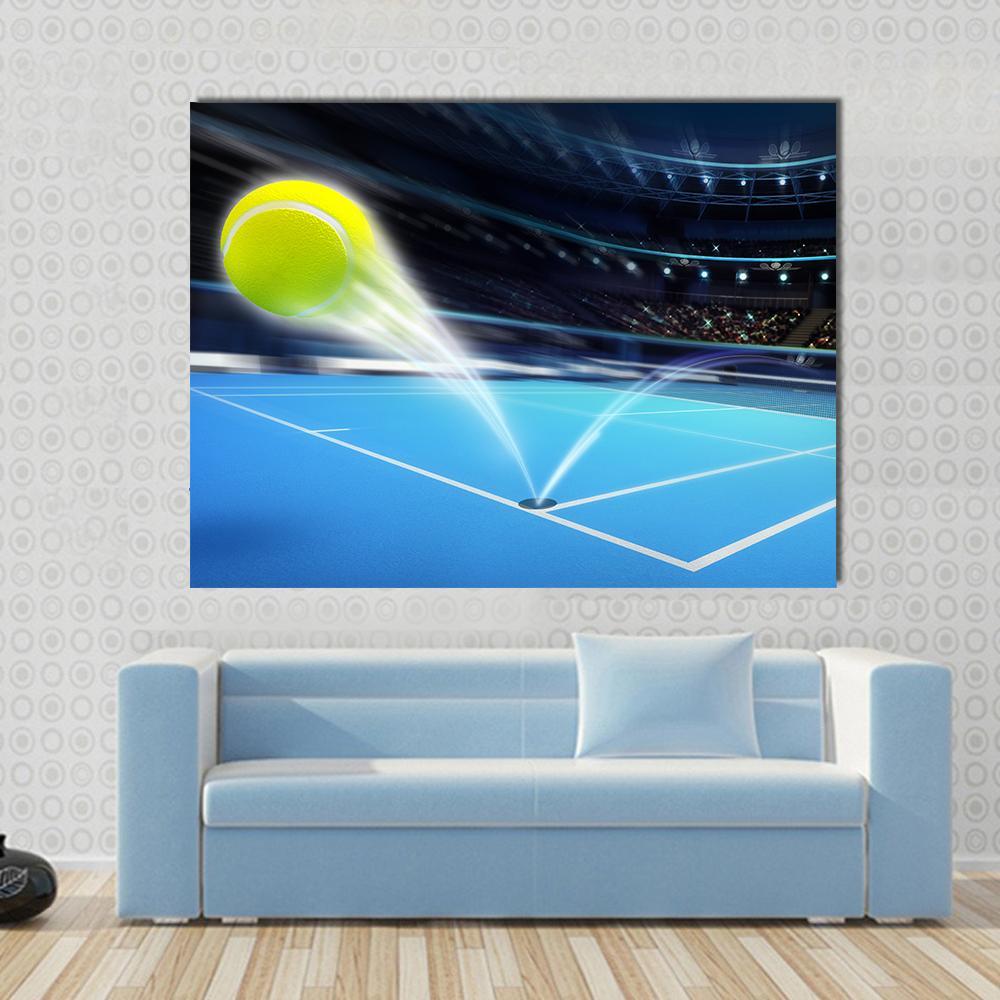 Flying Tennis Ball Canvas Wall Art-4 Pop-Gallery Wrap-50" x 32"-Tiaracle