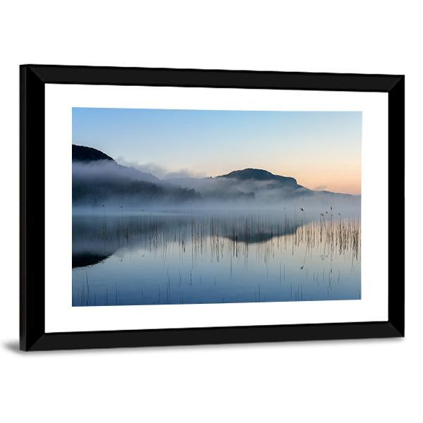 Fog On Lake Of Ilay Canvas Wall Art-3 Horizontal-Gallery Wrap-25" x 16"-Tiaracle