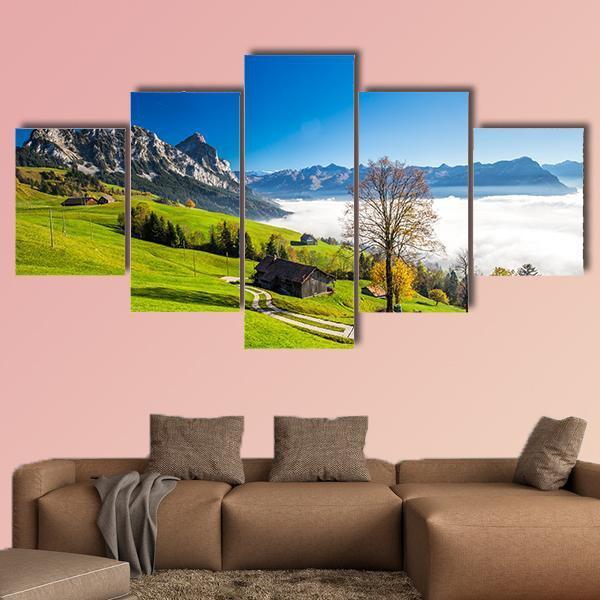 Fog Surrounding Grosser Canvas Wall Art-5 Star-Gallery Wrap-62" x 32"-Tiaracle