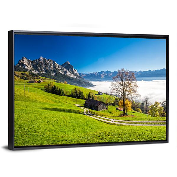 Fog Surrounding Grosser Canvas Wall Art-3 Horizontal-Gallery Wrap-25" x 16"-Tiaracle