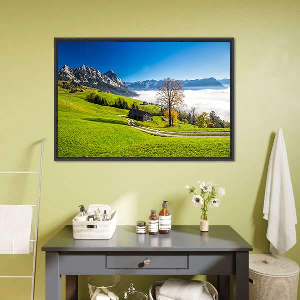 Fog Surrounding Grosser Canvas Wall Art-1 Piece-Floating Frame-24" x 16"-Tiaracle