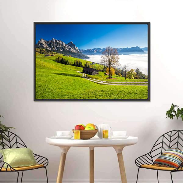 Fog Surrounding Grosser Canvas Wall Art-3 Horizontal-Gallery Wrap-25" x 16"-Tiaracle
