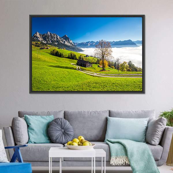 Fog Surrounding Grosser Canvas Wall Art-3 Horizontal-Gallery Wrap-25" x 16"-Tiaracle