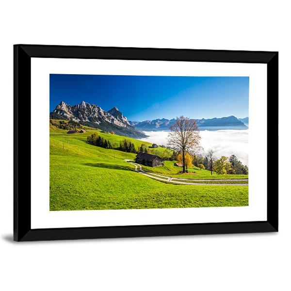 Fog Surrounding Grosser Canvas Wall Art-3 Horizontal-Gallery Wrap-25" x 16"-Tiaracle