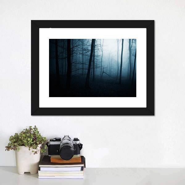 Foggy Haunted Jungle Canvas Wall Art-1 Piece-Framed Print-20" x 16"-Tiaracle