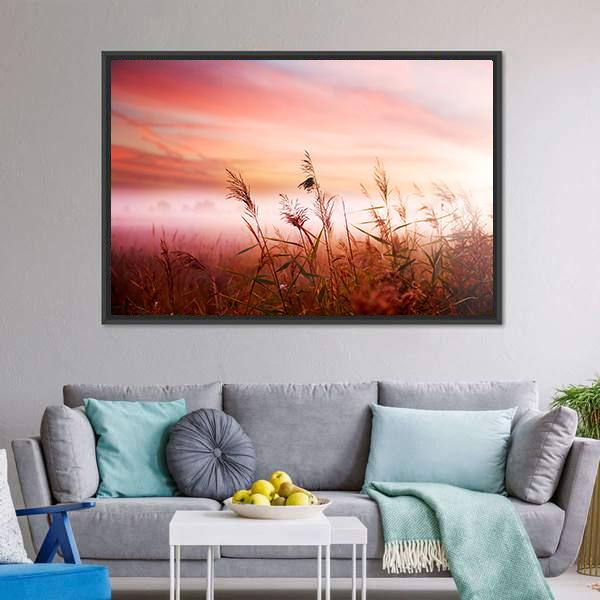 Foggy Landscape Canvas Wall Art-3 Horizontal-Gallery Wrap-25" x 16"-Tiaracle