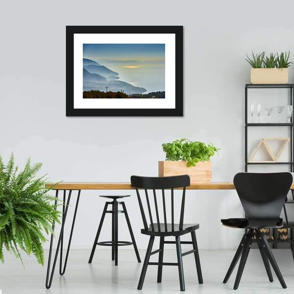 Foggy Morning At Lake Canvas Wall Art-3 Horizontal-Gallery Wrap-25" x 16"-Tiaracle