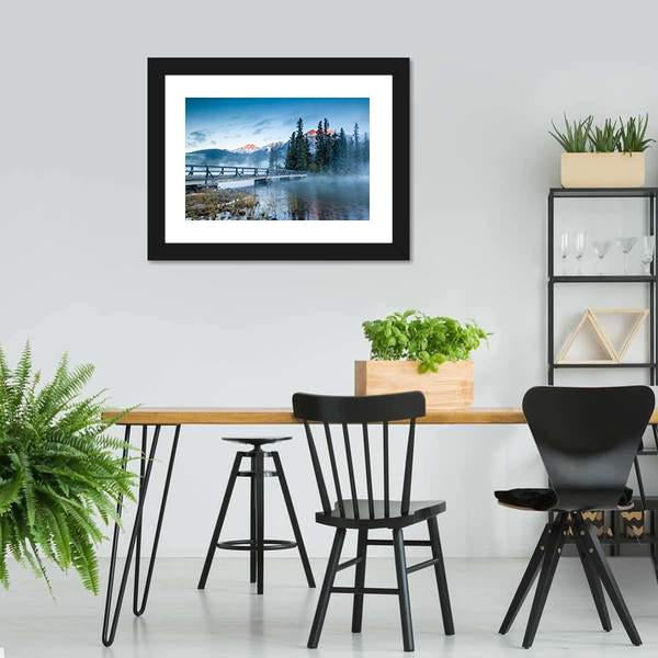 Foggy Pyramid Lake Canvas Wall Art-5 Horizontal-Gallery Wrap-22" x 12"-Tiaracle