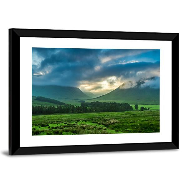 Foggy Sunset In Glencoe Canvas Wall Art-3 Horizontal-Gallery Wrap-25" x 16"-Tiaracle