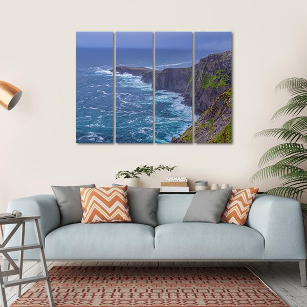 Fogher Cliffs Canvas Wall Art-4 Horizontal-Gallery Wrap-34" x 24"-Tiaracle