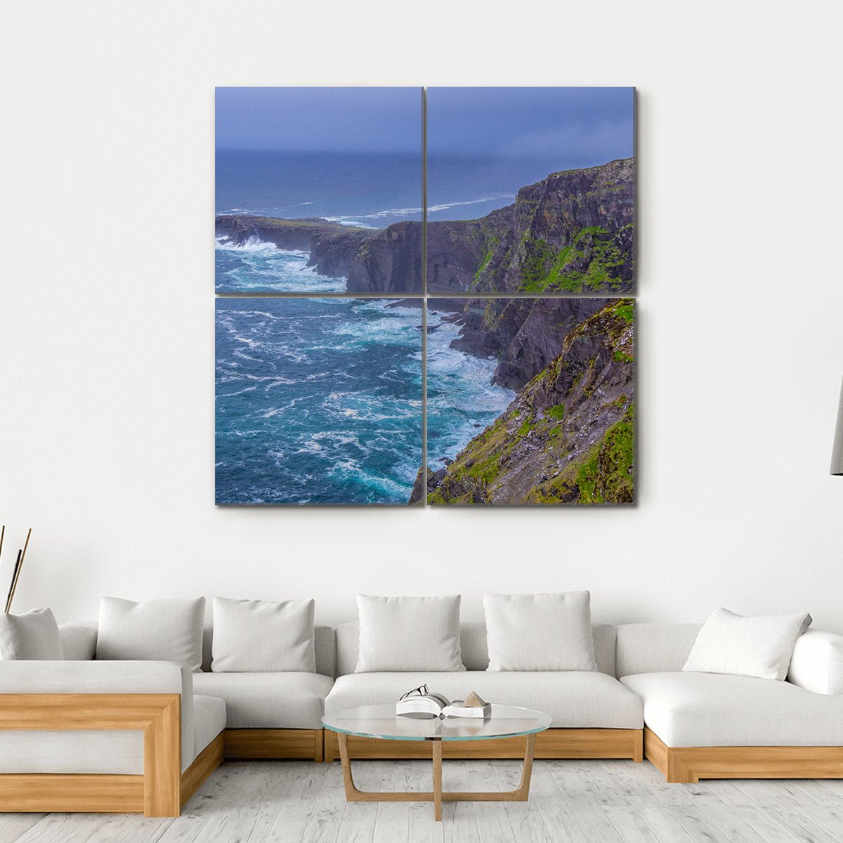 Fogher Cliffs Canvas Wall Art-4 Square-Gallery Wrap-17" x 17"-Tiaracle
