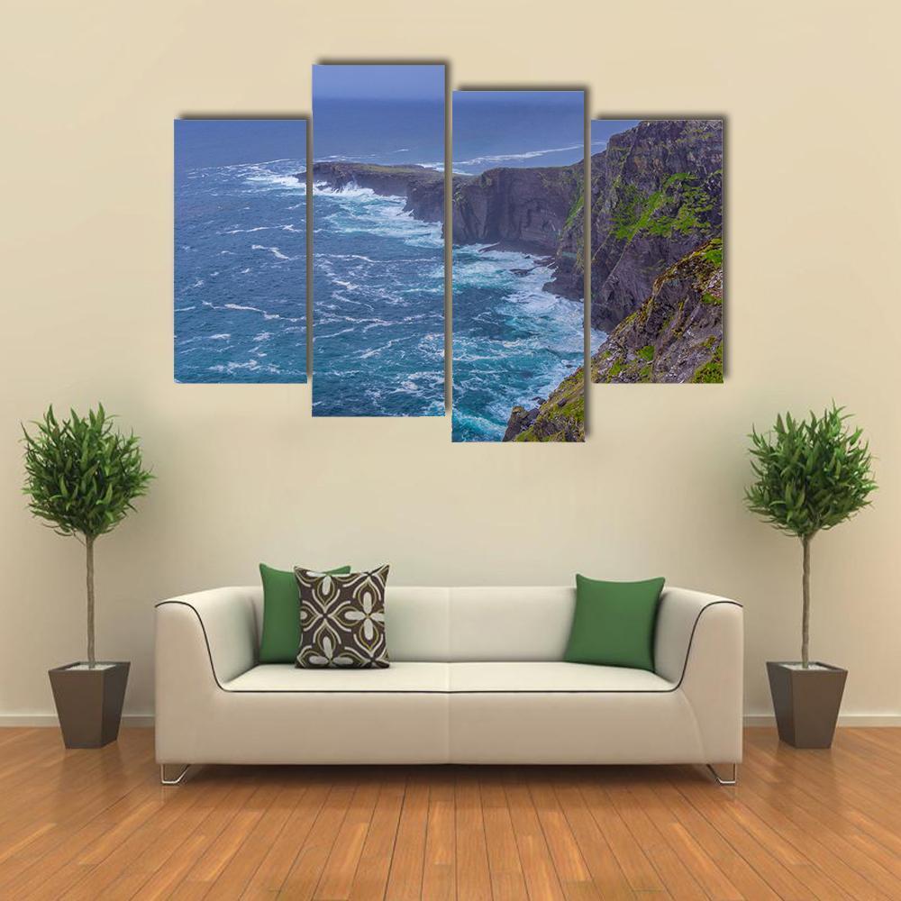 Fogher Cliffs Canvas Wall Art-4 Pop-Gallery Wrap-50&quot; x 32&quot;-Tiaracle