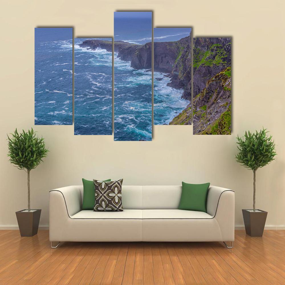 Fogher Cliffs Canvas Wall Art-5 Pop-Gallery Wrap-47&quot; x 32&quot;-Tiaracle