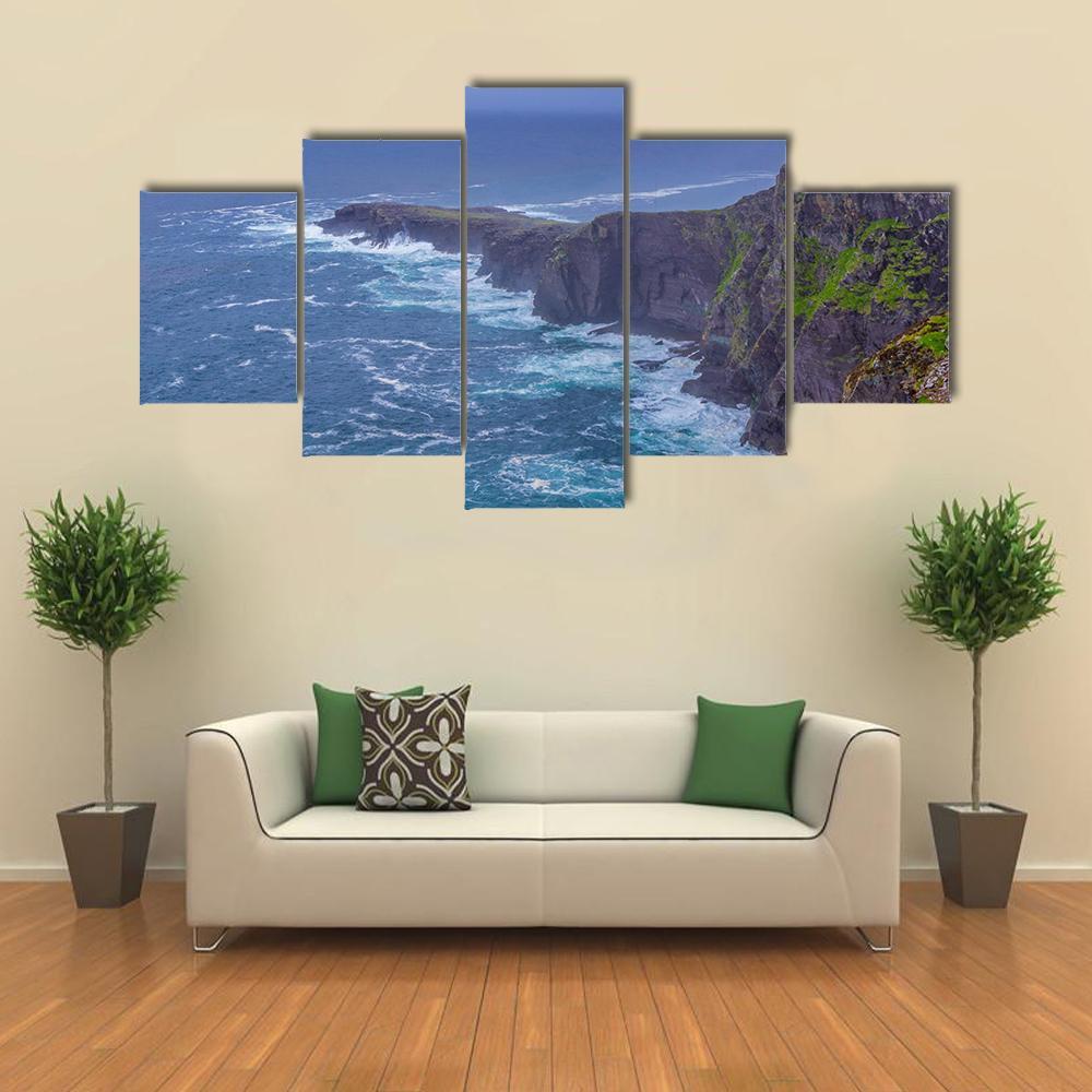 Fogher Cliffs Canvas Wall Art-5 Star-Gallery Wrap-62&quot; x 32&quot;-Tiaracle