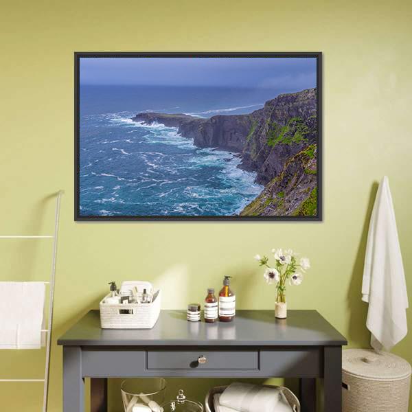 Fogher Cliffs Canvas Wall Art-1 Piece-Floating Frame-24&quot; x 16&quot;-Tiaracle