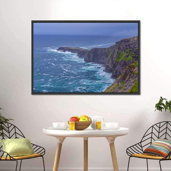 Fogher Cliffs Canvas Wall Art-3 Horizontal-Gallery Wrap-25&quot; x 16&quot;-Tiaracle