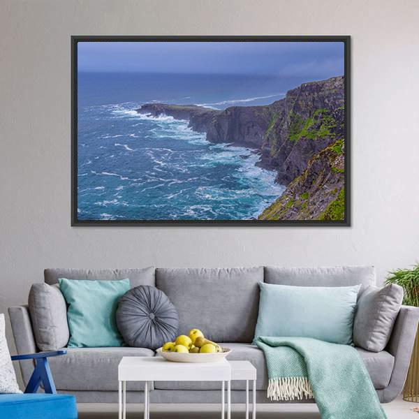 Fogher Cliffs Canvas Wall Art-3 Horizontal-Gallery Wrap-25" x 16"-Tiaracle