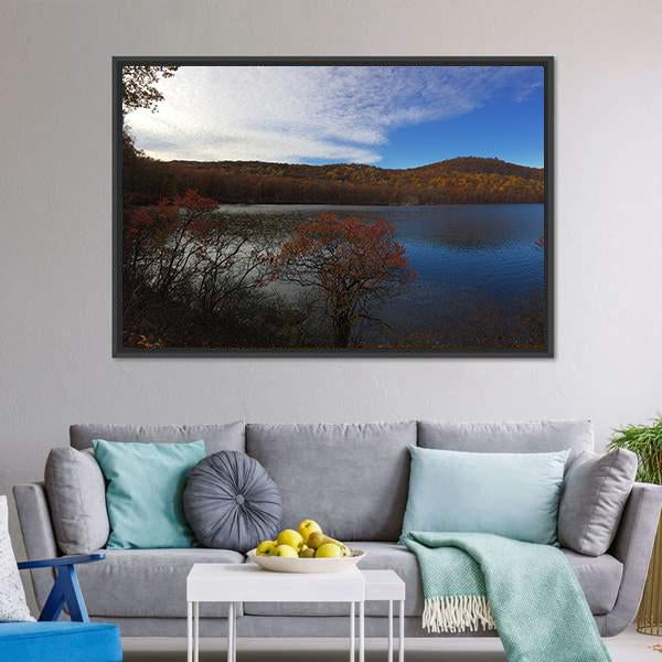 Foliage Lake Panoramic Canvas Wall Art-1 Piece-36" x 12"-Tiaracle