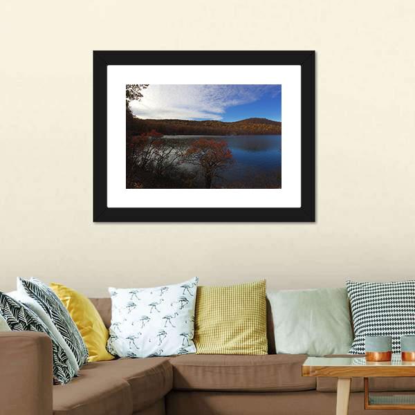 Foliage Lake Panoramic Canvas Wall Art-1 Piece-36" x 12"-Tiaracle