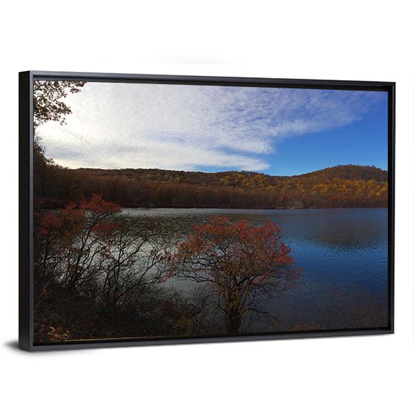 Foliage Lake Panoramic Canvas Wall Art-1 Piece-36" x 12"-Tiaracle