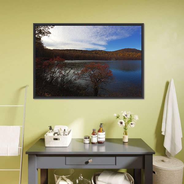 Foliage Lake Panoramic Canvas Wall Art-1 Piece-36" x 12"-Tiaracle