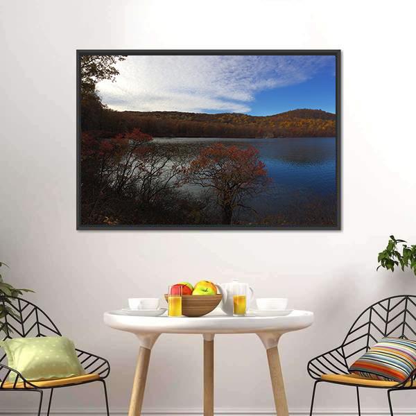 Foliage Lake Panoramic Canvas Wall Art-1 Piece-36" x 12"-Tiaracle