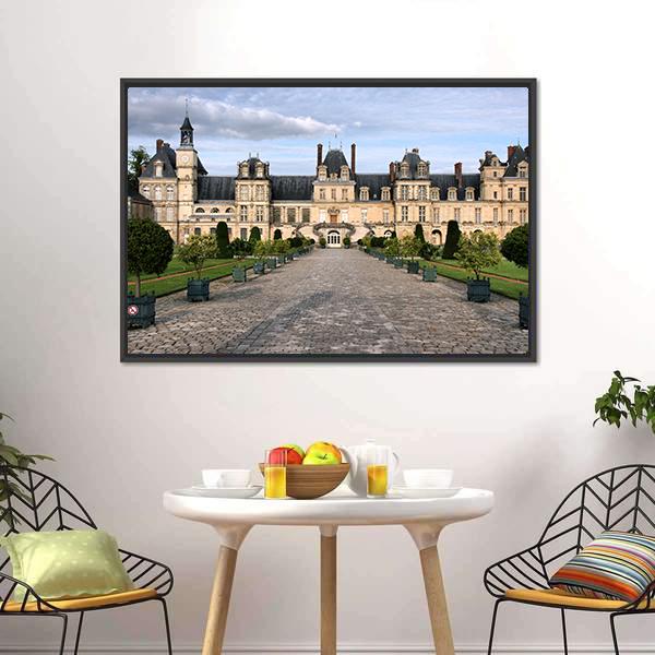 Fontainebleau Castle Canvas Wall Art-5 Horizontal-Gallery Wrap-22" x 12"-Tiaracle