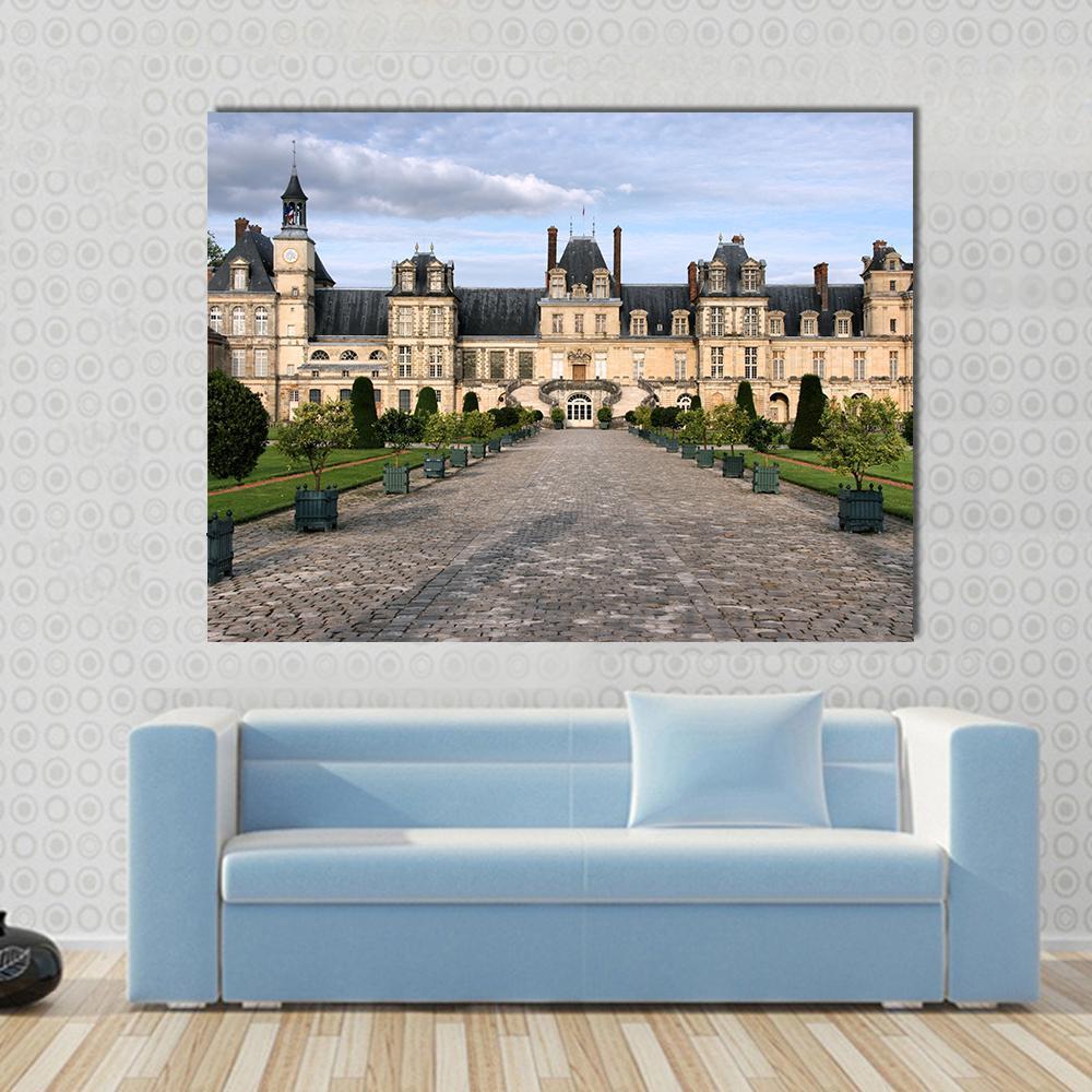 Fontainebleau Castle Canvas Wall Art-3 Horizontal-Gallery Wrap-37" x 24"-Tiaracle