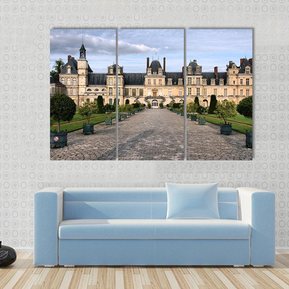 Fontainebleau Castle Canvas Wall Art-3 Horizontal-Gallery Wrap-37" x 24"-Tiaracle