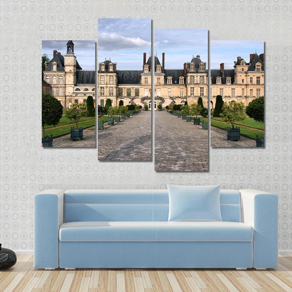 Fontainebleau Castle Canvas Wall Art-4 Pop-Gallery Wrap-50" x 32"-Tiaracle