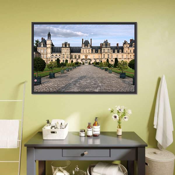 Fontainebleau Castle Canvas Wall Art-1 Piece-Floating Frame-24" x 16"-Tiaracle