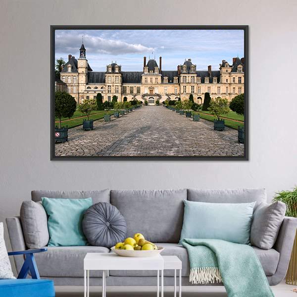 Fontainebleau Castle Canvas Wall Art-3 Horizontal-Gallery Wrap-25" x 16"-Tiaracle