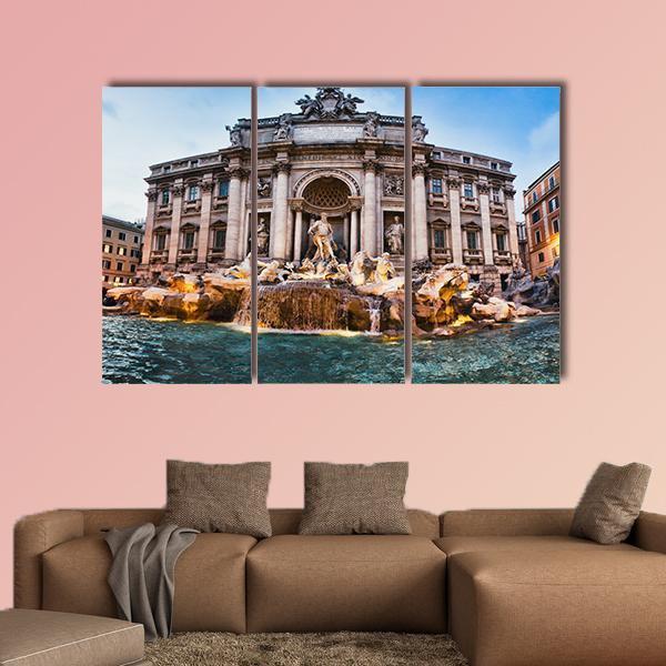 Fontana Trevi Italy Canvas Wall Art-3 Horizontal-Gallery Wrap-25" x 16"-Tiaracle