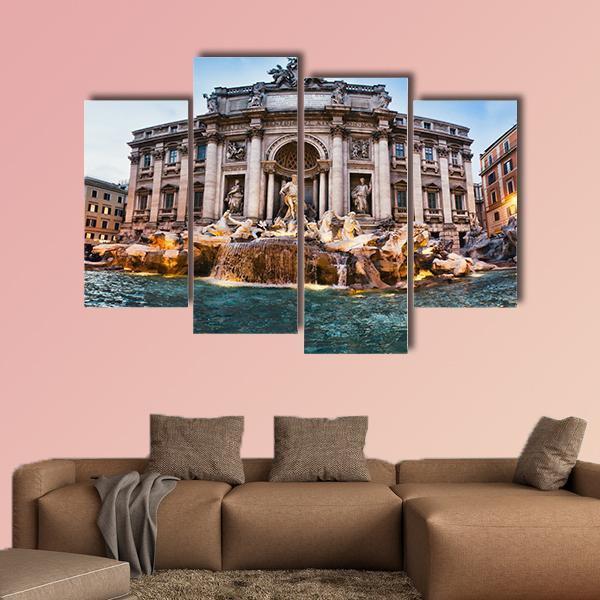 Fontana Trevi Italy Canvas Wall Art-3 Horizontal-Gallery Wrap-25" x 16"-Tiaracle